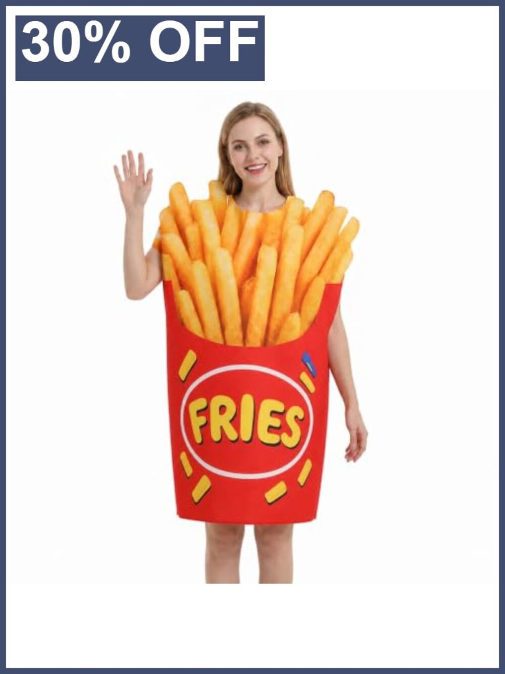 Adult French Fries Costume Halloween Fast Food Outfit for Men Women Hot Dog